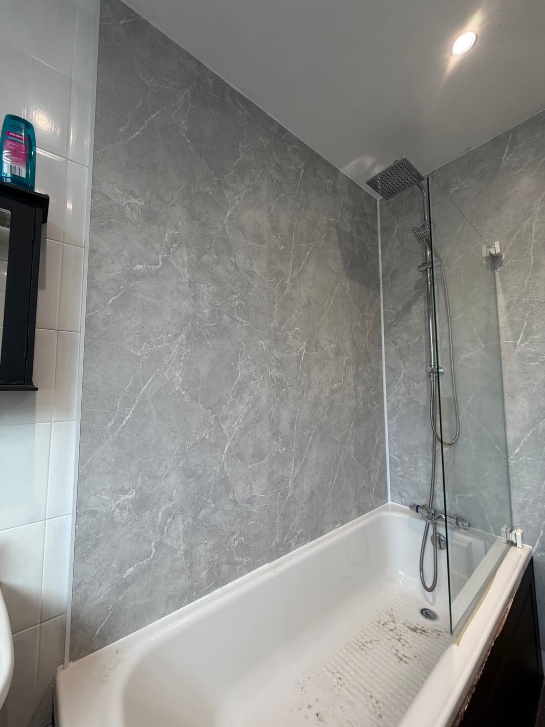 Customer photo review of 10mm Stone Grey Matt Shower Panel 1M x 2.4M