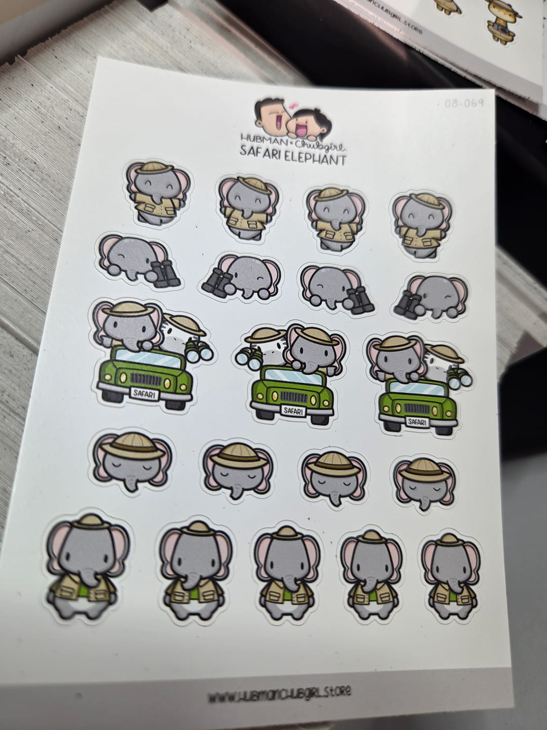 Customer photo review of Safari Elephant Planner Stickers