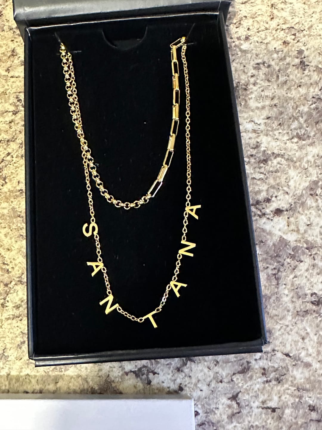 Customer photo review of Custom Letter Necklace