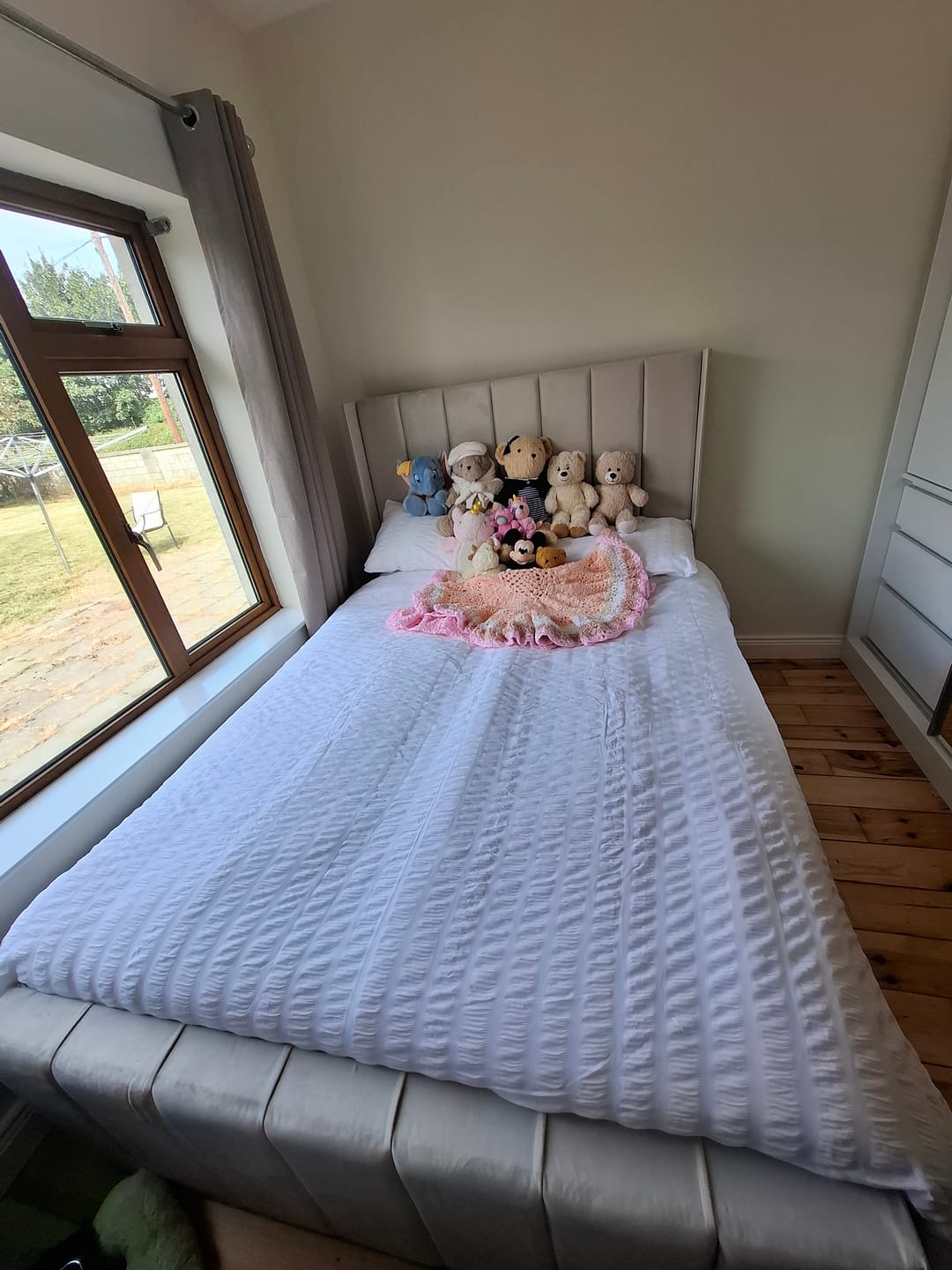 Customer photo review of Blush Cream Panelled Bed with Wings