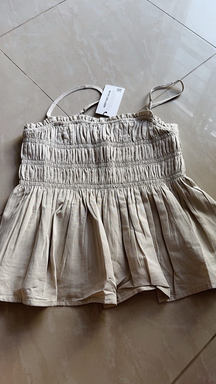 Customer photo review of Smocked 3-Tiered Spaghetti Top