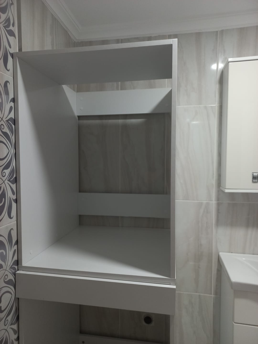 Customer photo review of Rani KD123 Çamaşır Ve Kurutma Makinesi Dolabı Çekmeceli Banyo Dolabı Beyaz