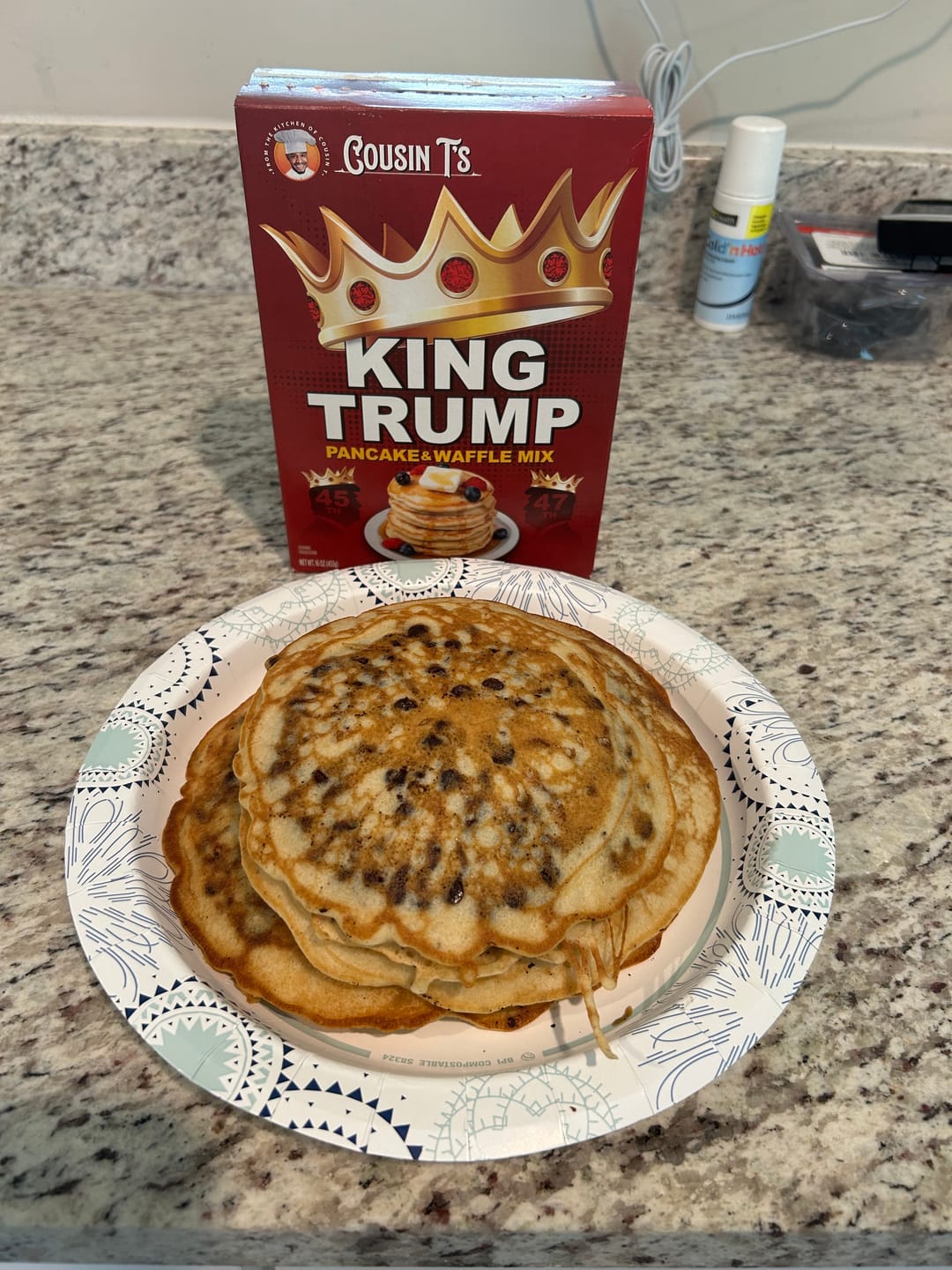 Customer photo review of Cousin T’s - King Trump Pancake & Waffle Mix