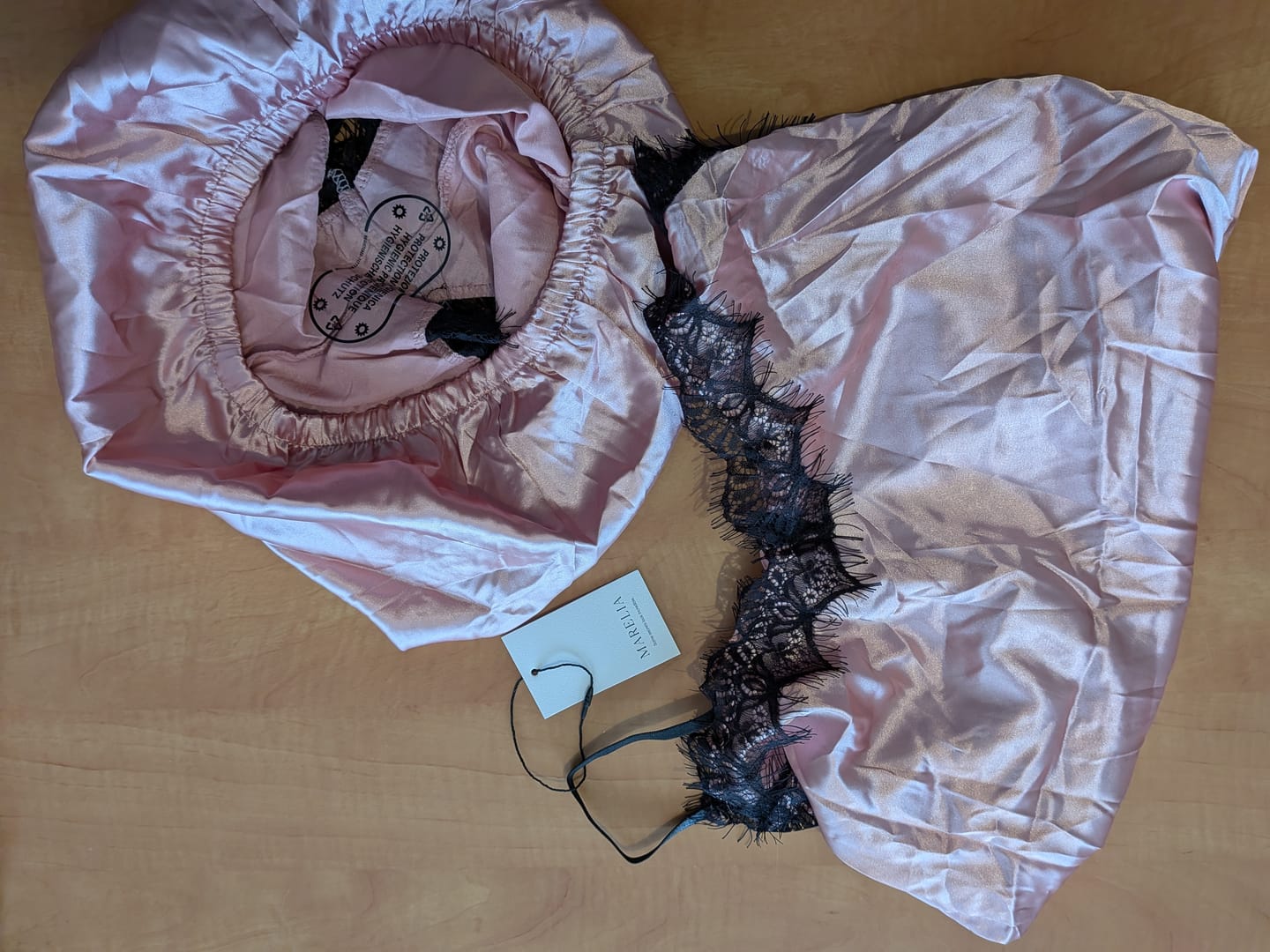 Customer photo review of Satin Lace Trim Cami Shorts Pyjama Set