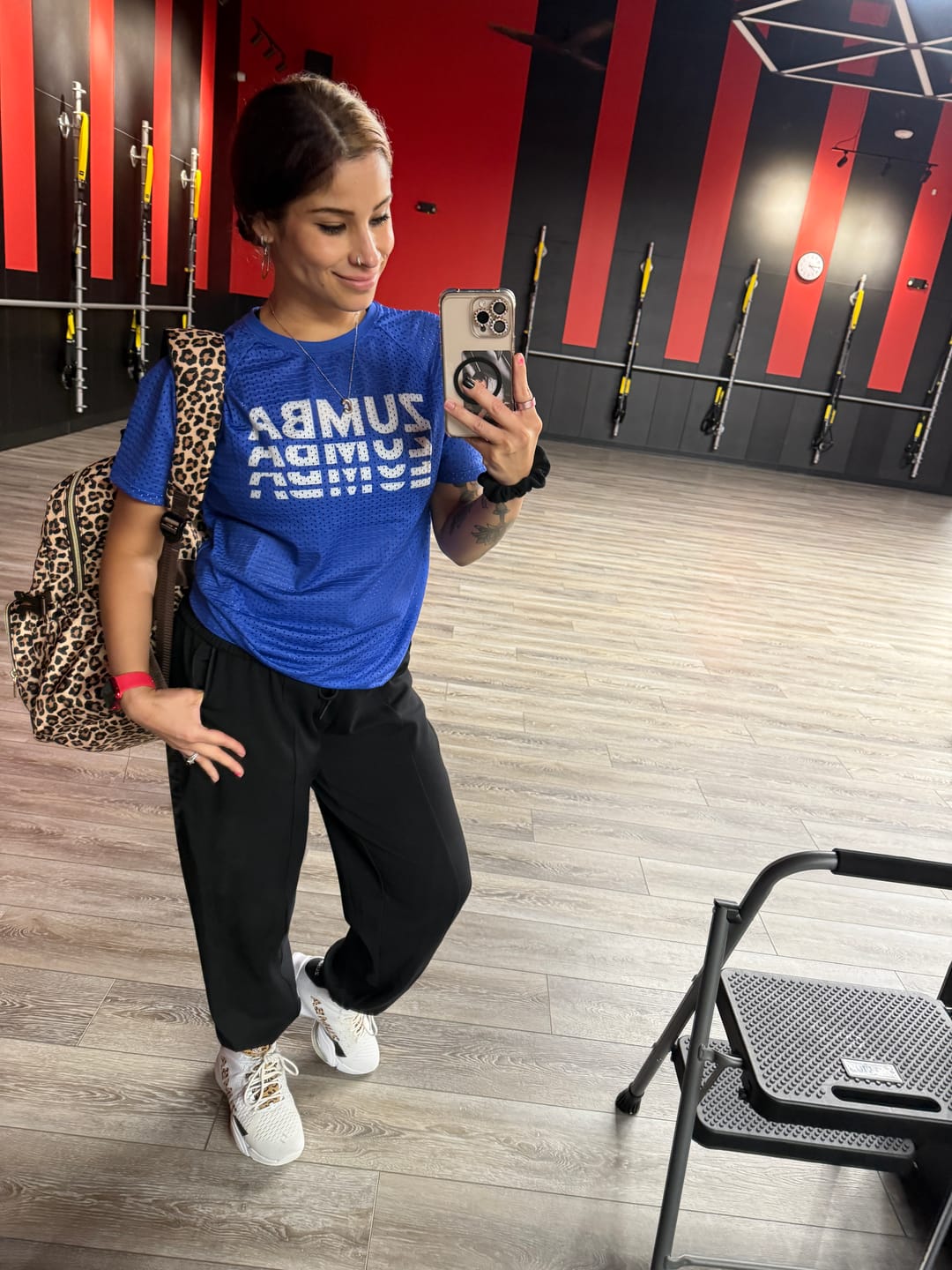 Customer photo review of Color Spree Mesh Crew Neck Raglan Sleeve Top