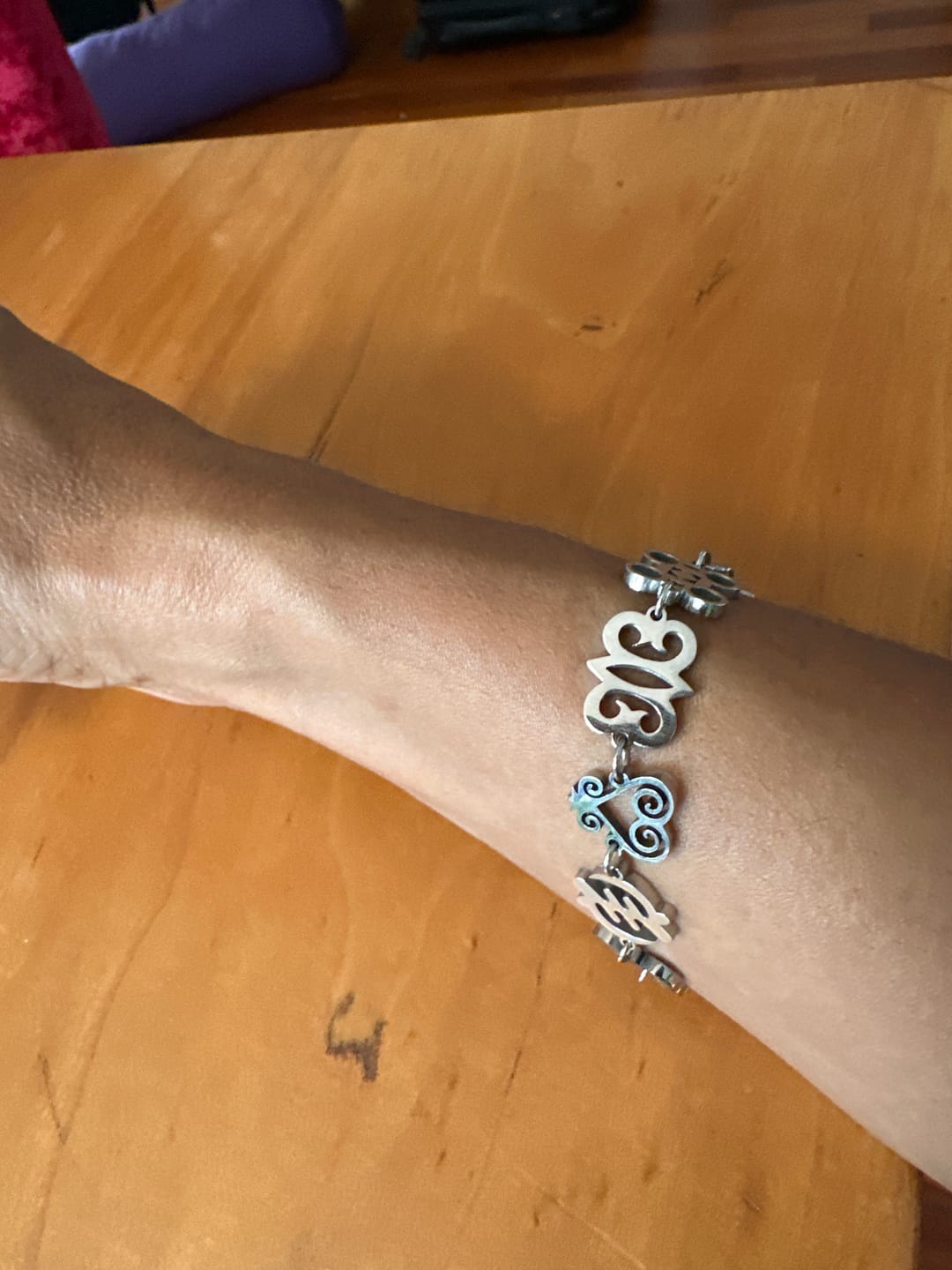 Customer photo review of Adinkra Legacy Bracelet™ — Gold / Silver