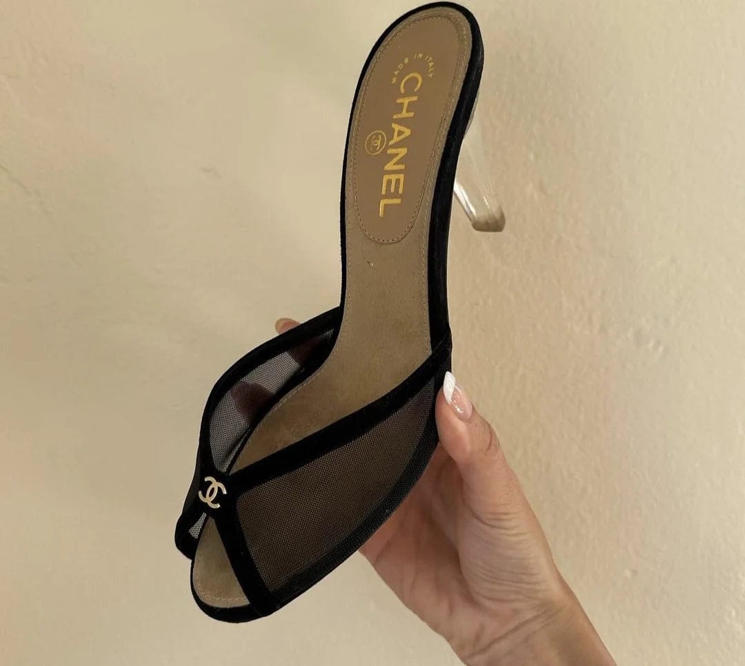 Customer photo review of Chanel 2026 Mule Sandal 70mm Suede Leather 671441