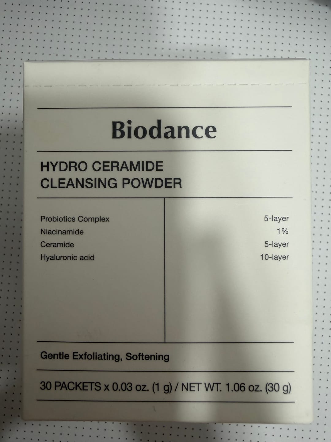 Customer photo review of Enzīmu pūderis Biodance Hydro Ceramide Cleansing Powder