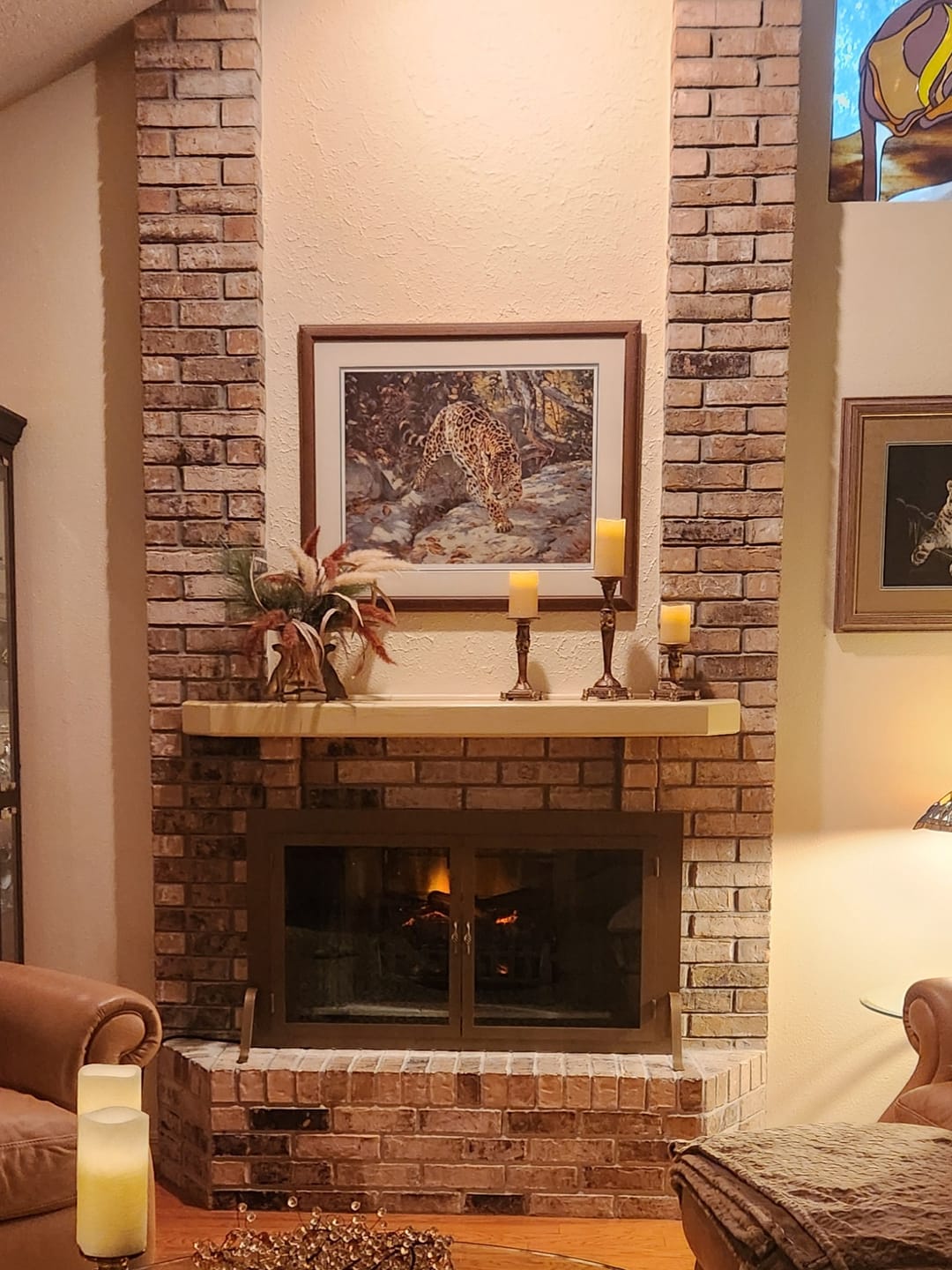 Customer photo review of Legend Freestanding Glass Fireplace Screen with Operable Doors – Custom Size & 21 Finishes