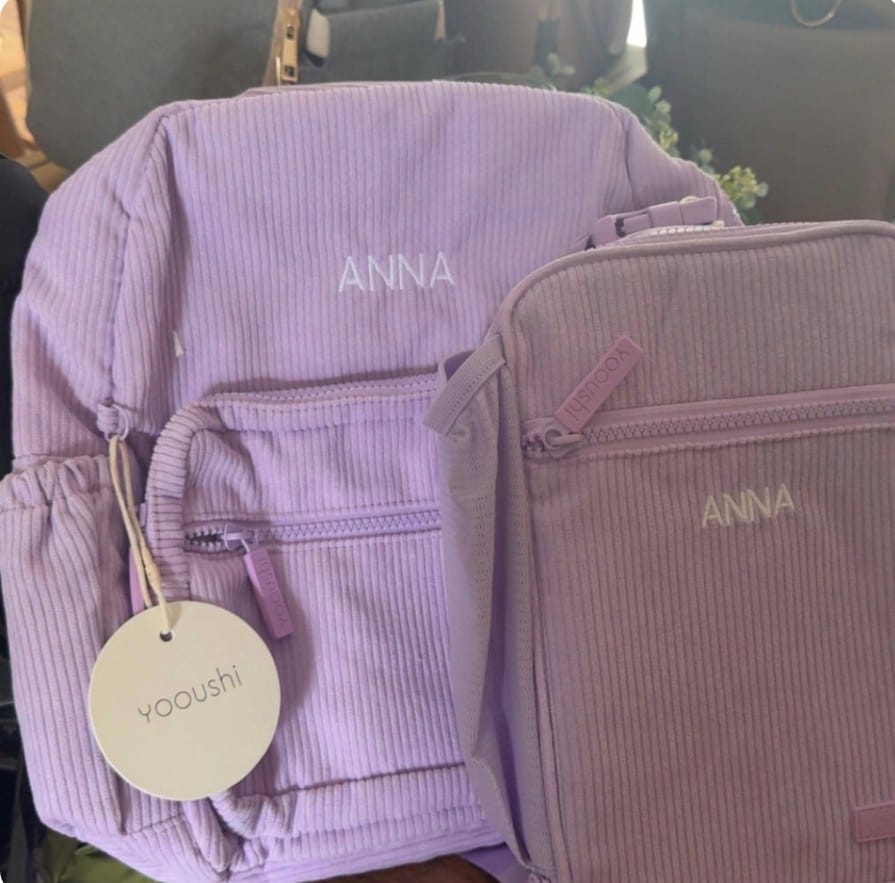 Customer photo review of Yooushi® Corduroy Backpack – Lilac