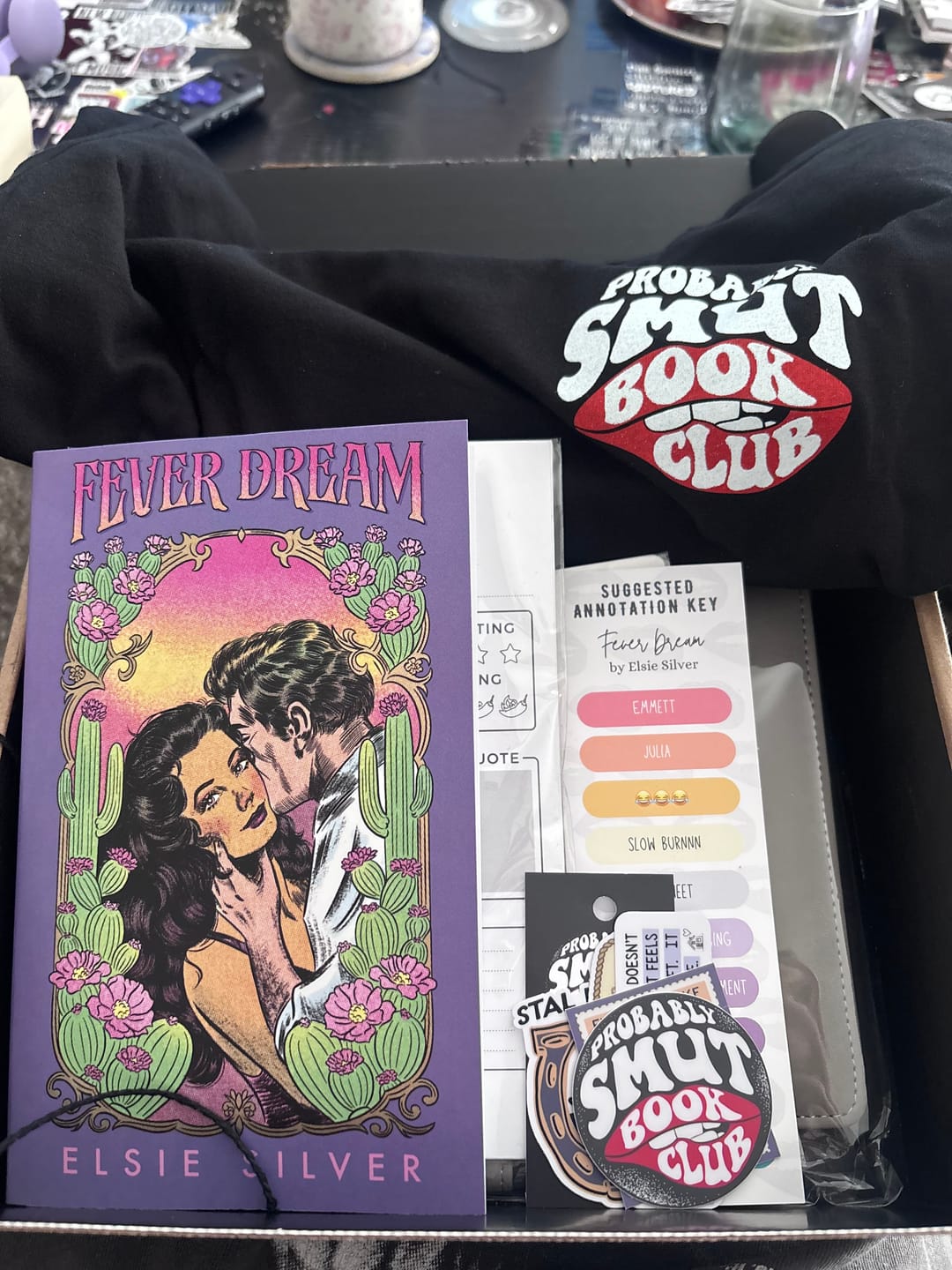 Customer photo review of smut slut book club subscription