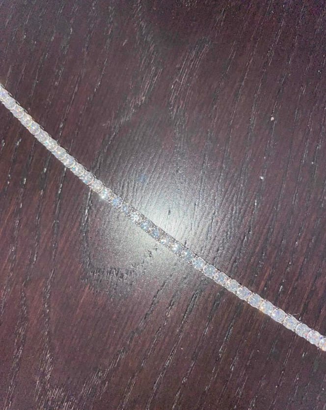 Customer photo review of GL VVS Moissanite Diamond Tennis Chain Bracelet ALL SIZE S925 Silver