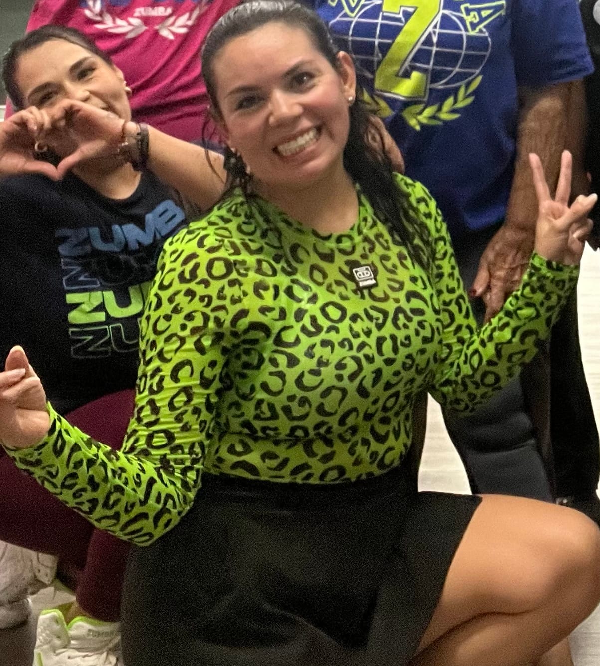 Customer photo review of Dale-Z Long Sleeve Mesh Crop Top