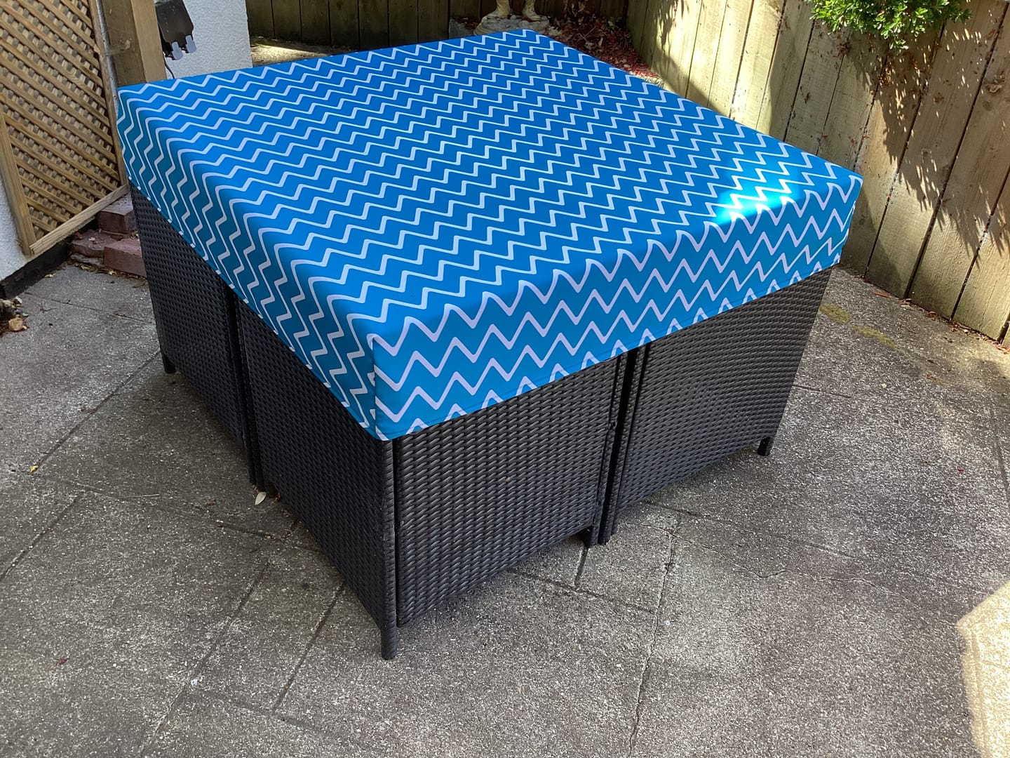 Customer photo review of Chevron Print Water Resistant Fabric