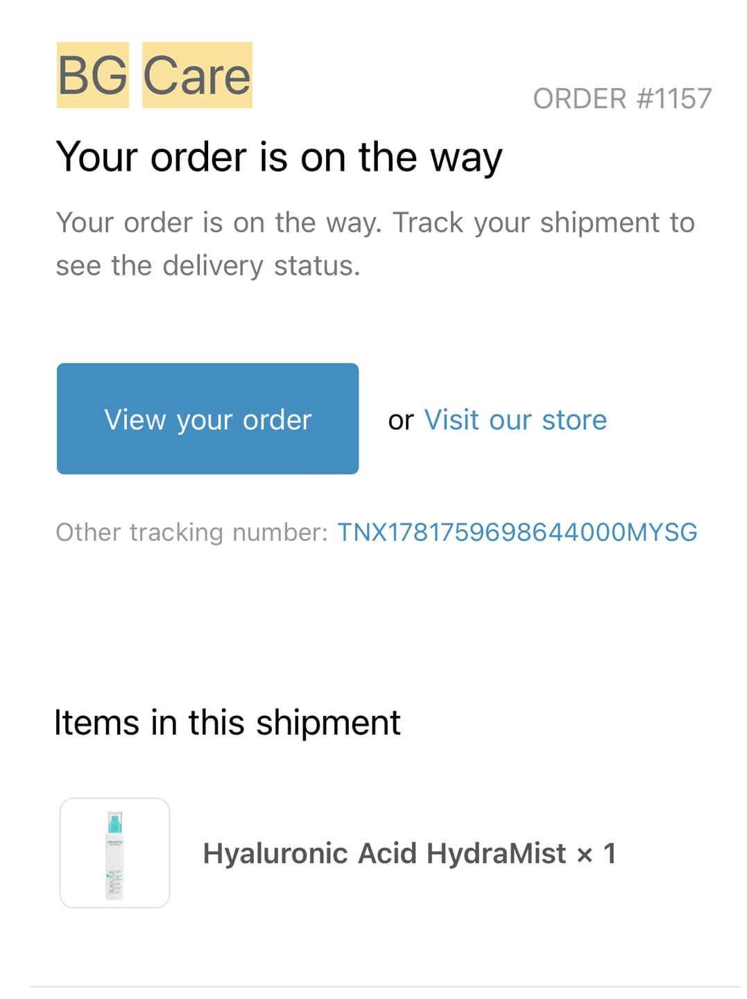 Customer photo review of Hyaluronic Acid HydraMist
