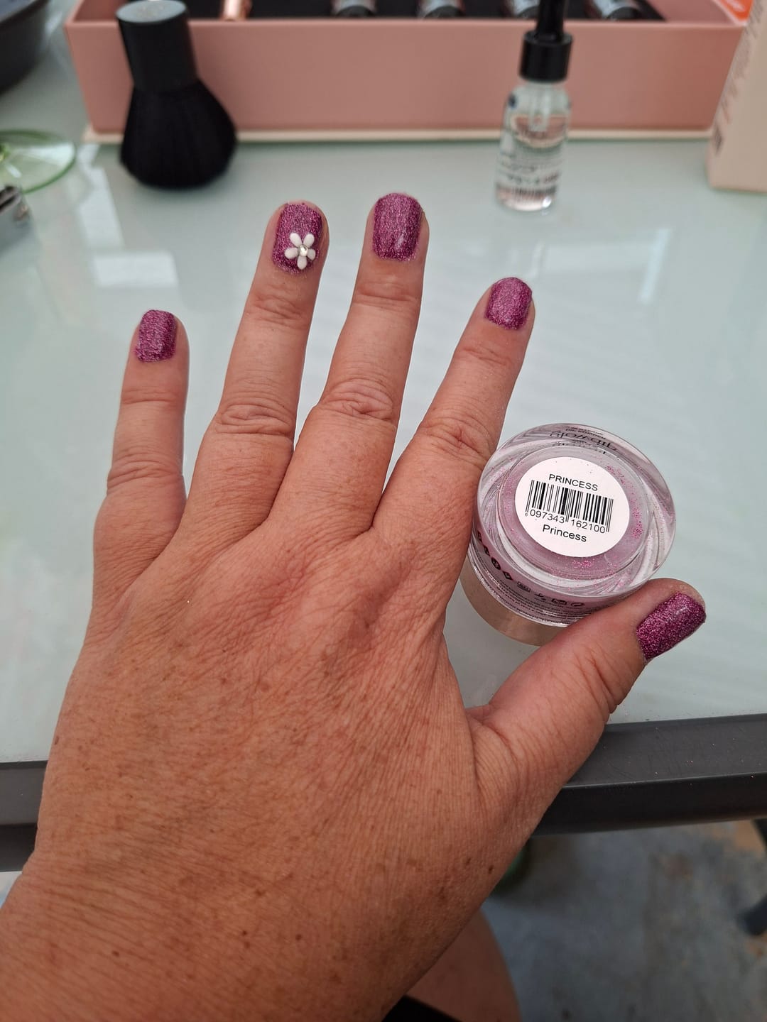 Customer photo review of Diamond Night Dipping Powder