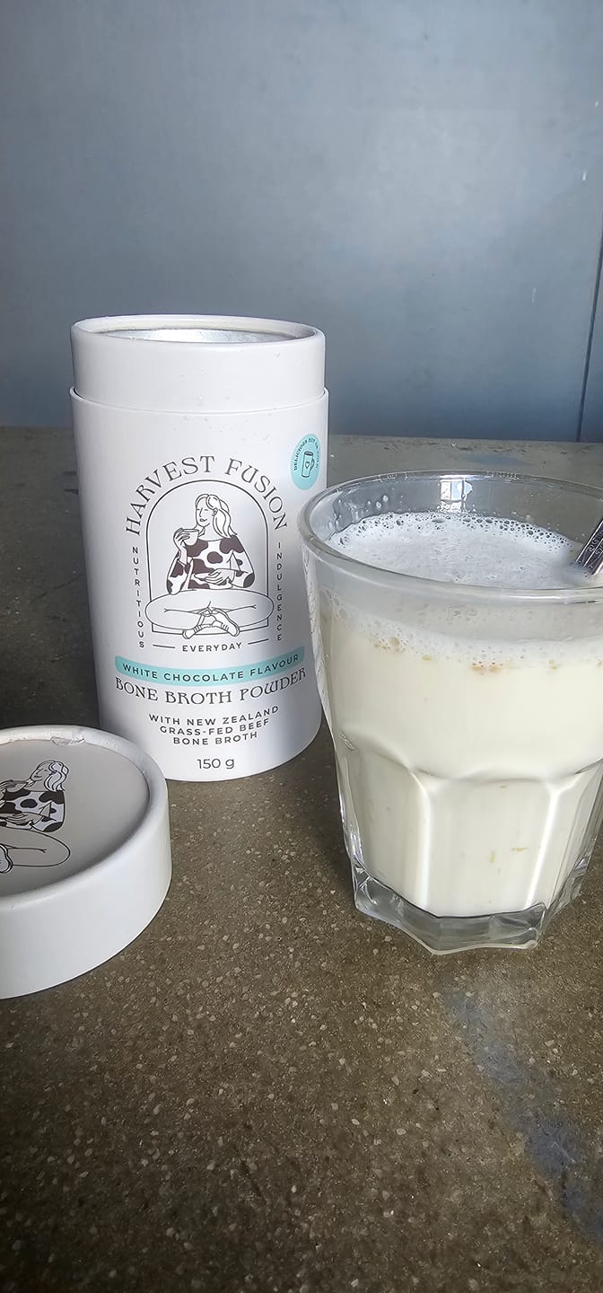 Customer photo review of White Chocolate Bone Broth Powder