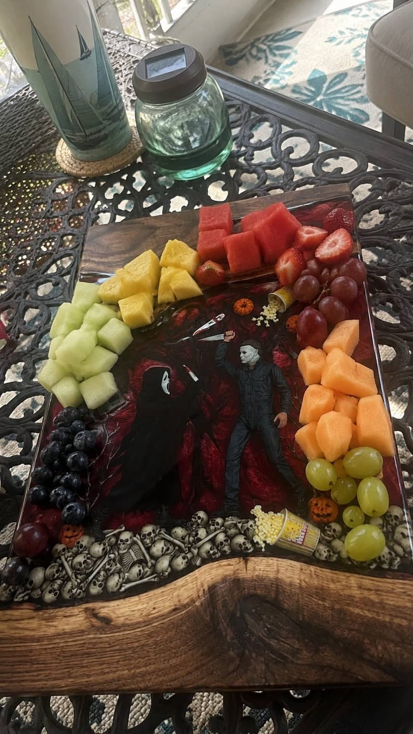 Customer photo review of Horror Resin Cutting Boards