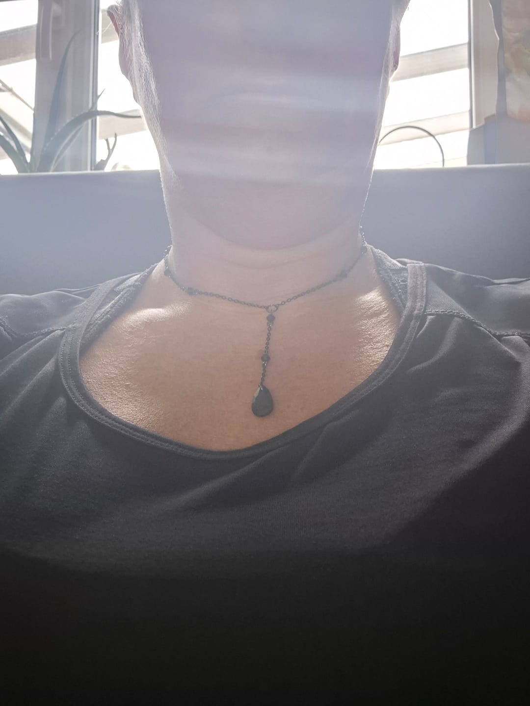 Customer photo review of Obsidian Halskette - Perlenkette mit Anhänger