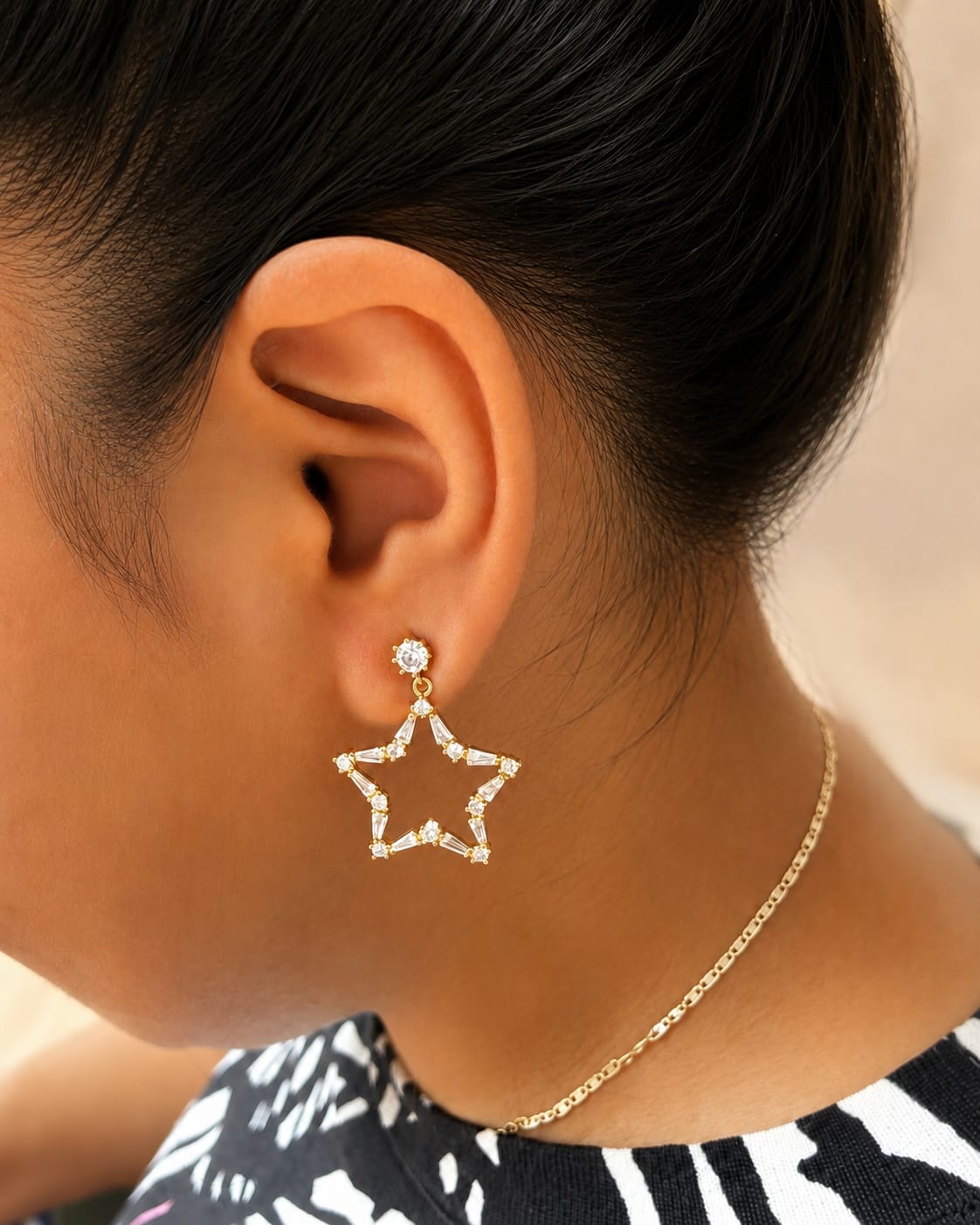 Customer photo review of Stella Star Drop Earrings