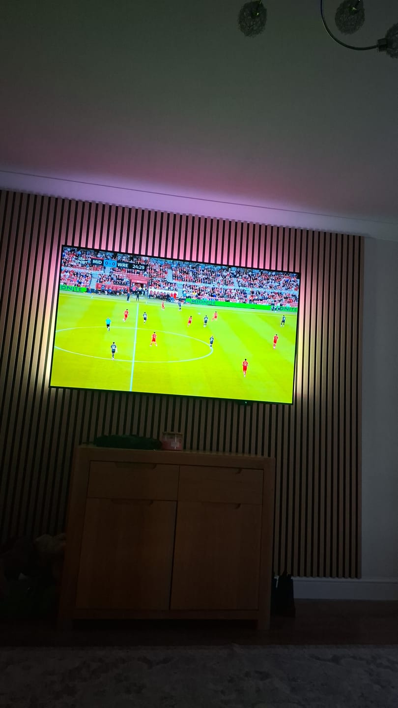 Customer photo review of Premium 3 Sided Wall Panels - 240cm x 60cm (Multiple Colours)