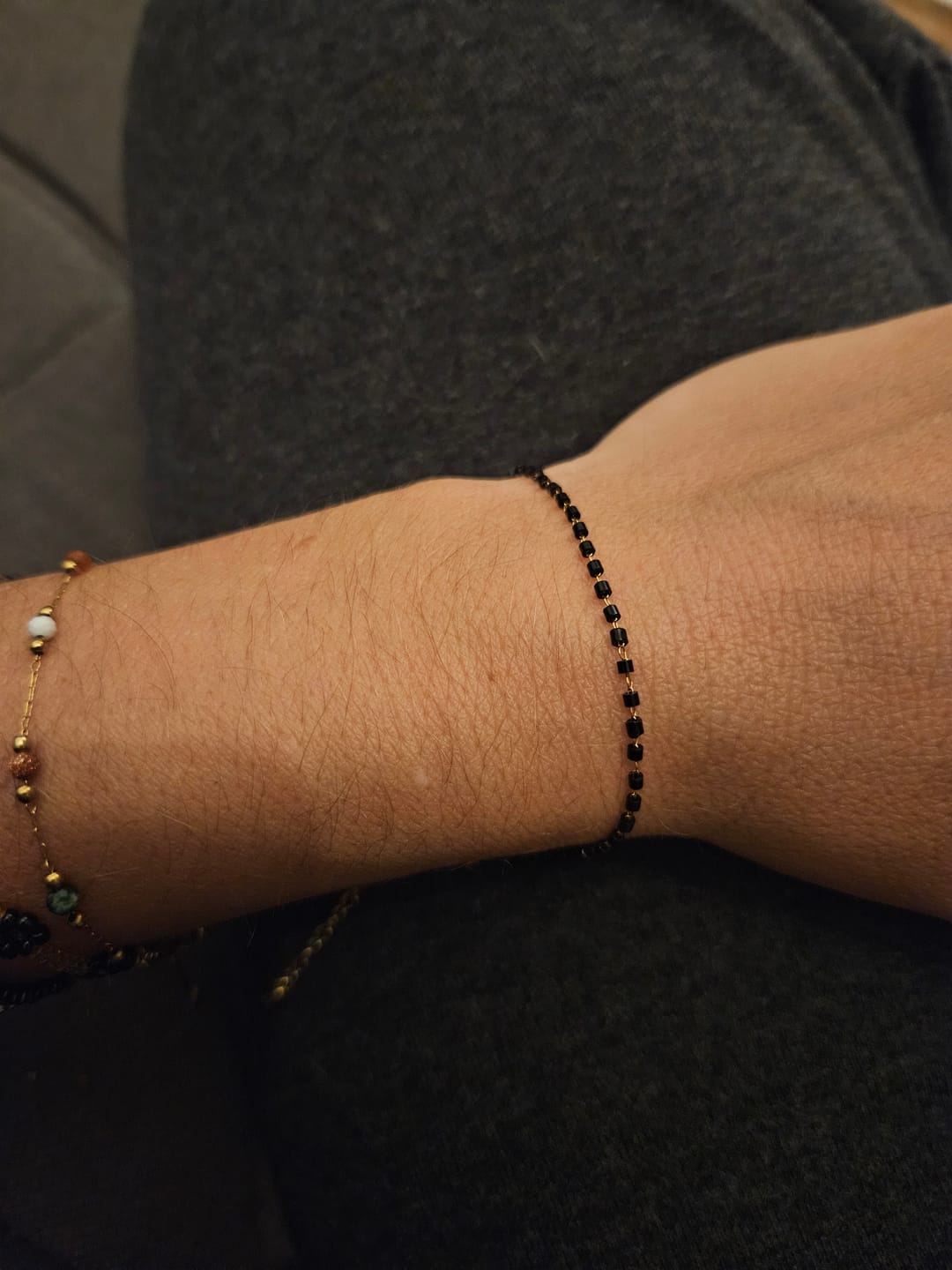 Customer photo review of Maisie Black Bead Bracelet