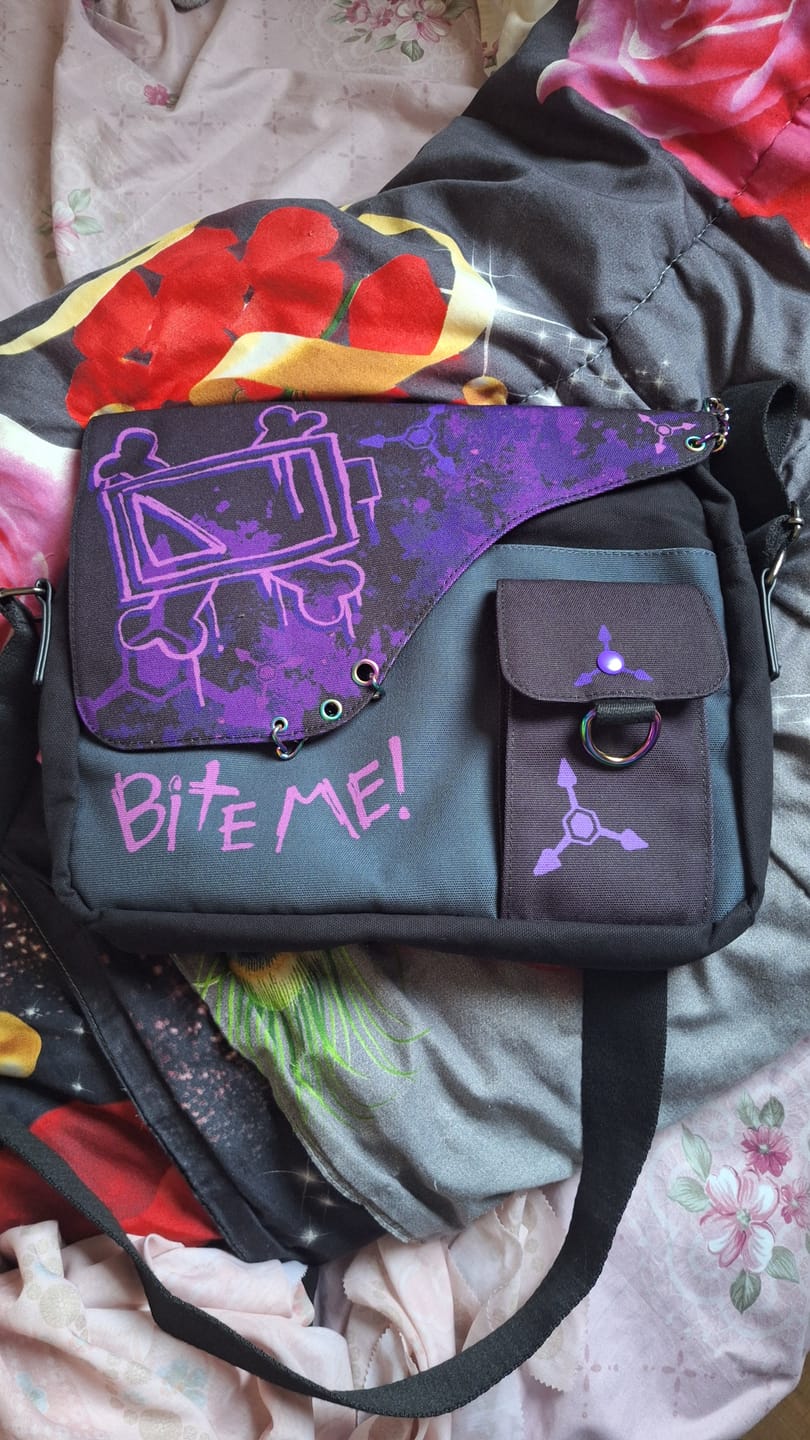 Customer photo review of Murder Drones Laptop Bag
