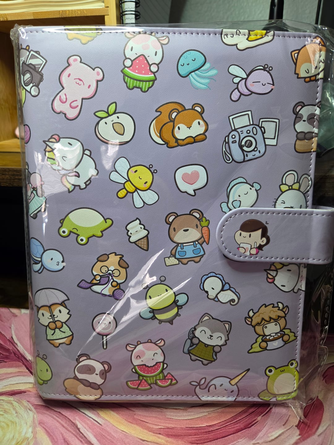 Customer photo review of Vegan Leather Binder/Planner - Purple Critters
