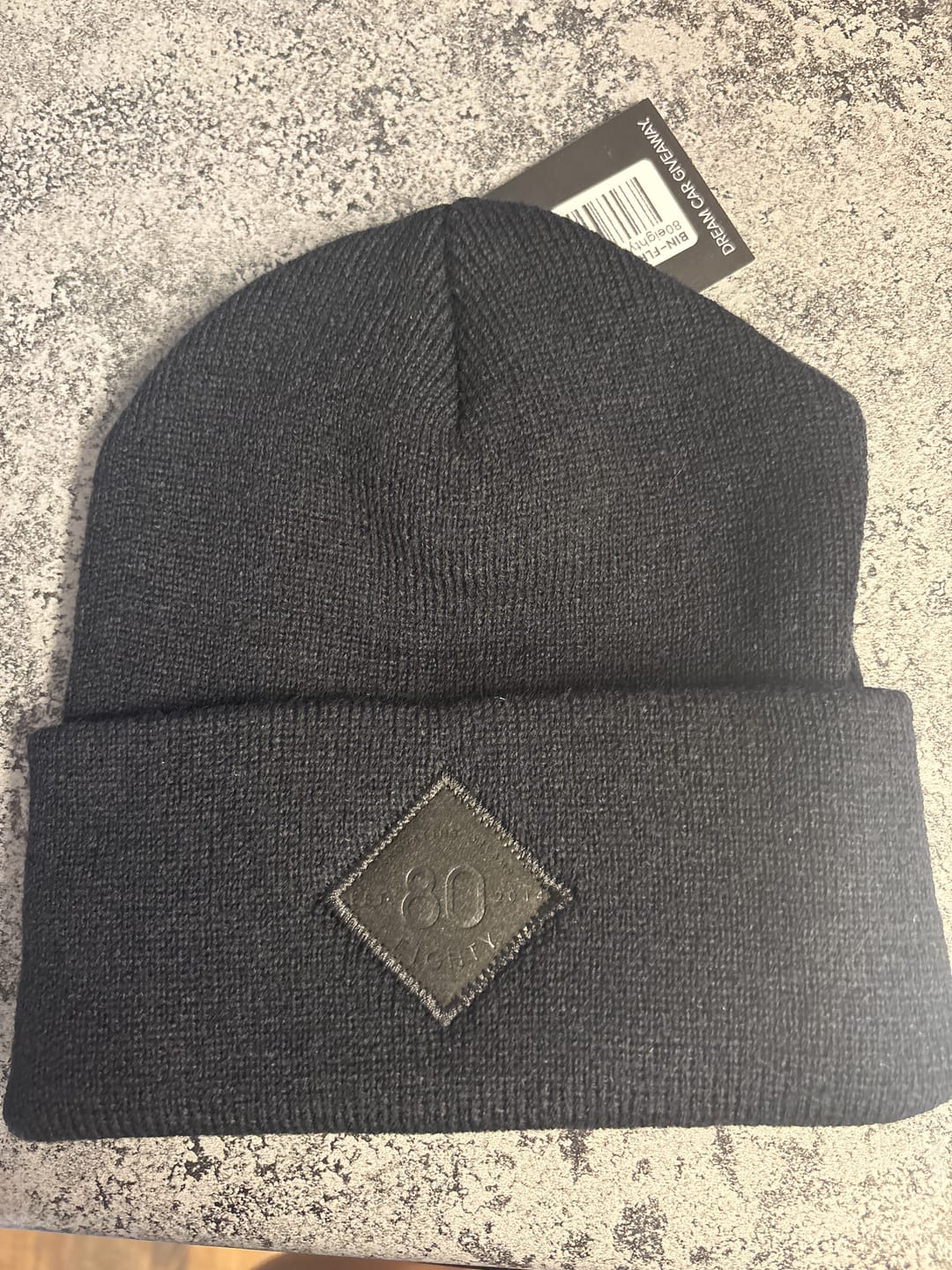 Customer photo review of 80eighty® All Black Patch Beanie