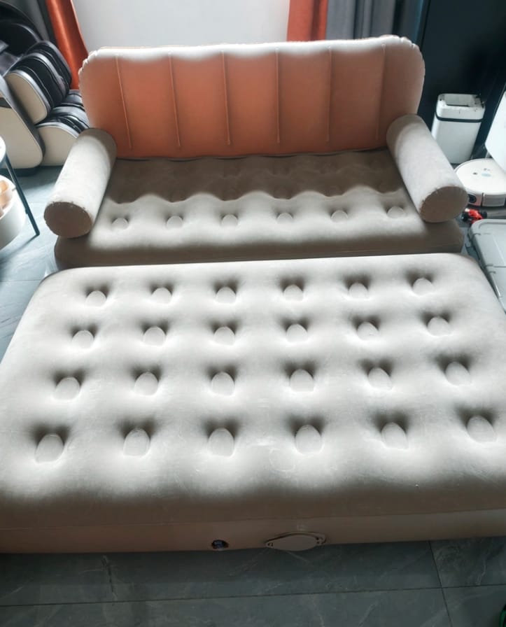 Customer photo review of Automatic Inflatable Sofa Bed with Pump, Portable Foldable Air Mattress for Outdoor Camping, Tent, Travel & Home Use