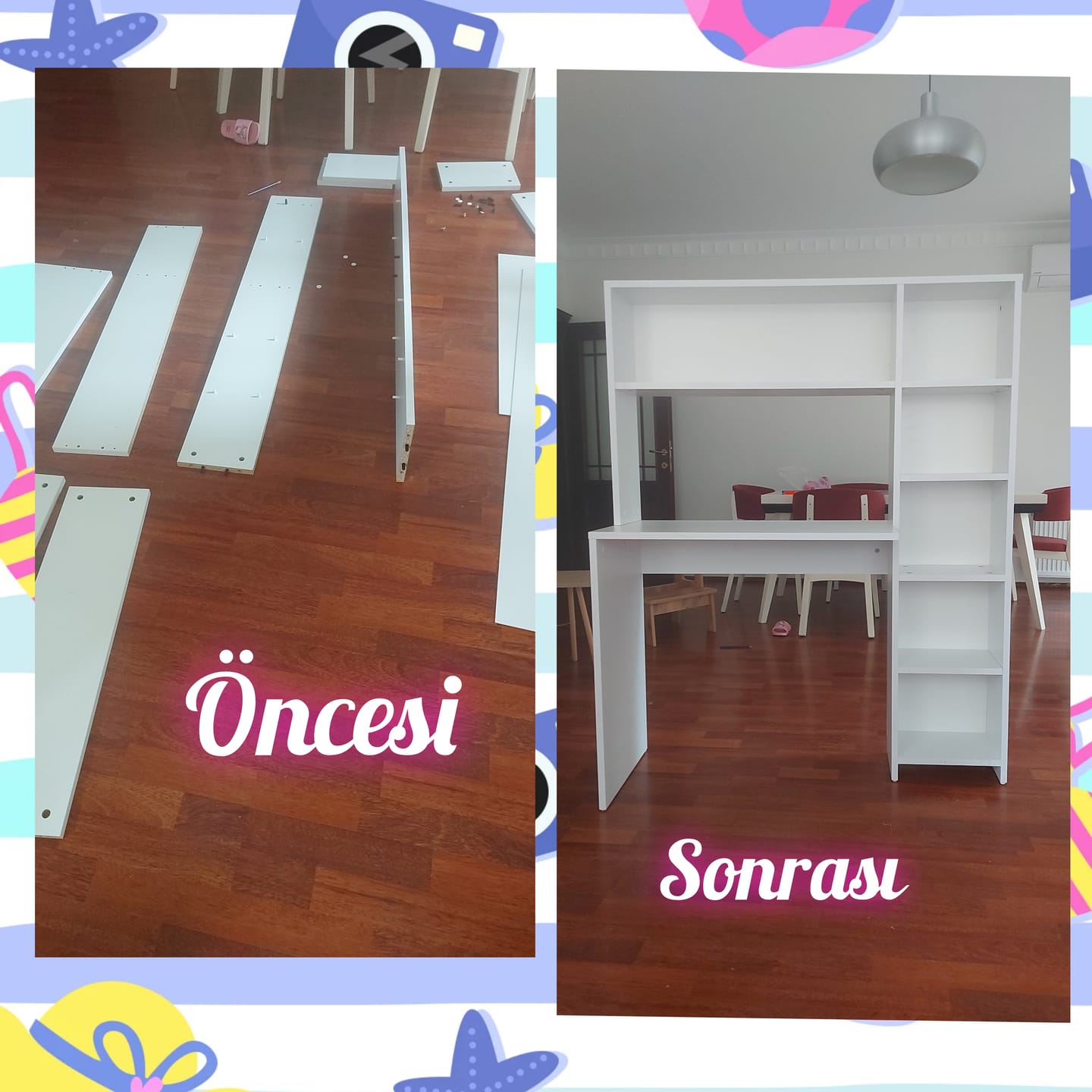 Customer photo review of Rani HA104 Kitaplıklı Raflı Bilgisayar Çalışma Masası Beyaz