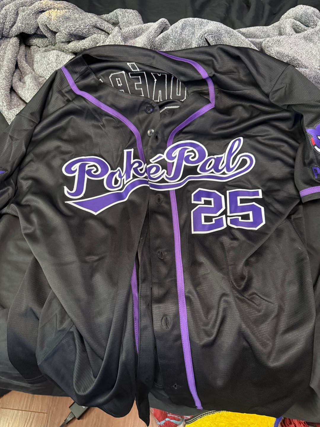 Customer photo review of Custom Black Purple Personalized Classic Authentic Baseball Jersey