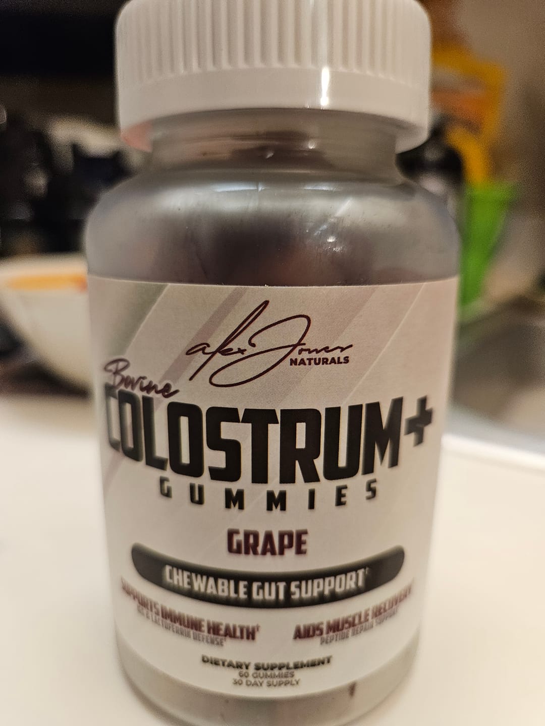 Customer photo review of Bovine Colostrum Gummies - Gut & Immune Support (Grape) (60 Gummies) (30 Servings)
