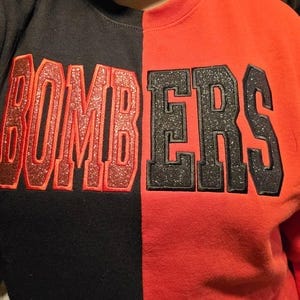 Customer photo review of Custom Glitter Embroidered Two Tone Sweatshirt | Gifts for Sports Mom