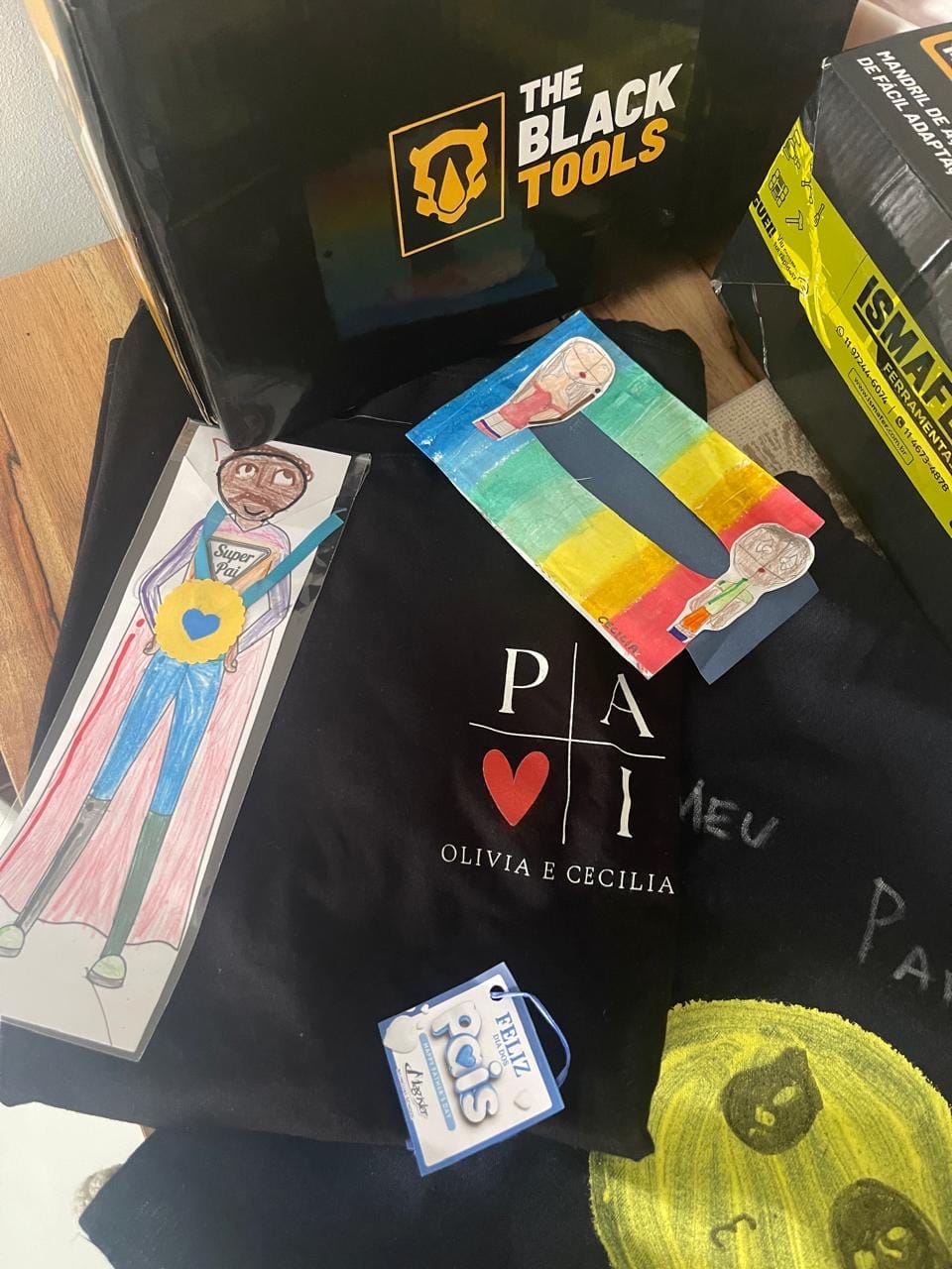 Customer photo review of Camiseta Personalizada PAI MINIMALISTA - 100% Algodão