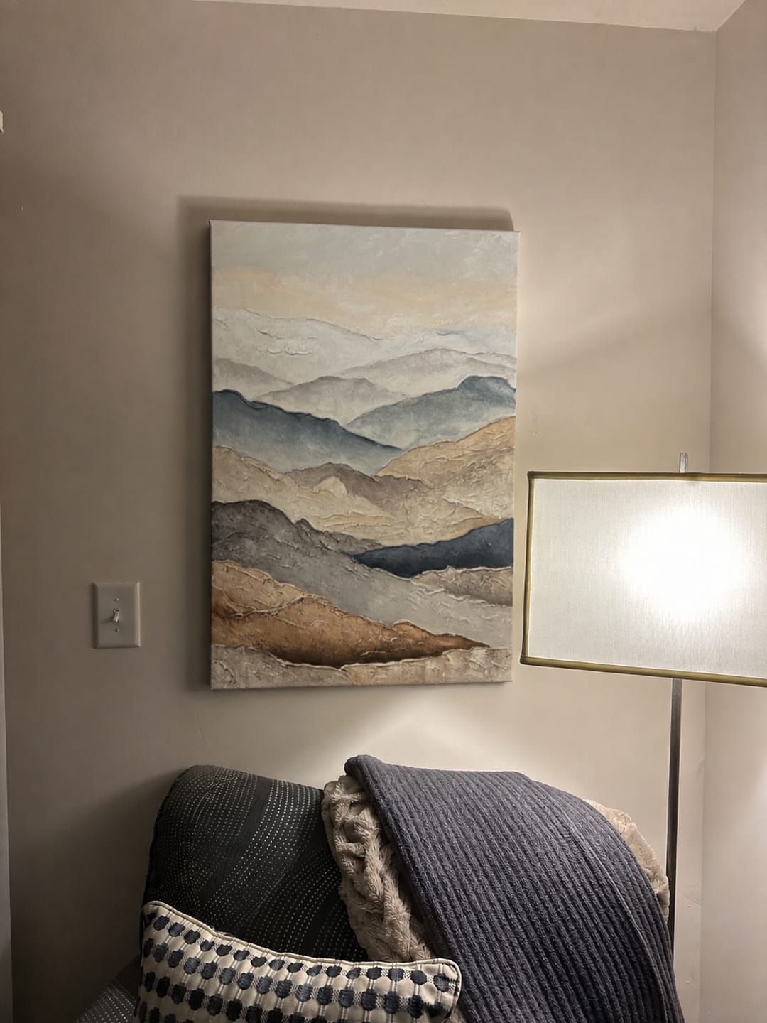 Customer photo review of Minimalist Mountain Texture Canvas # MM409