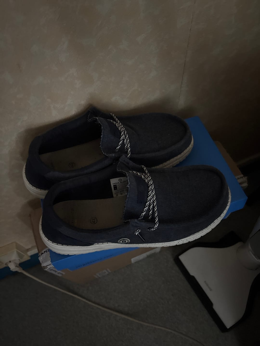 Customer photo review of Chaussures bateau Saint-Jean bleu marine