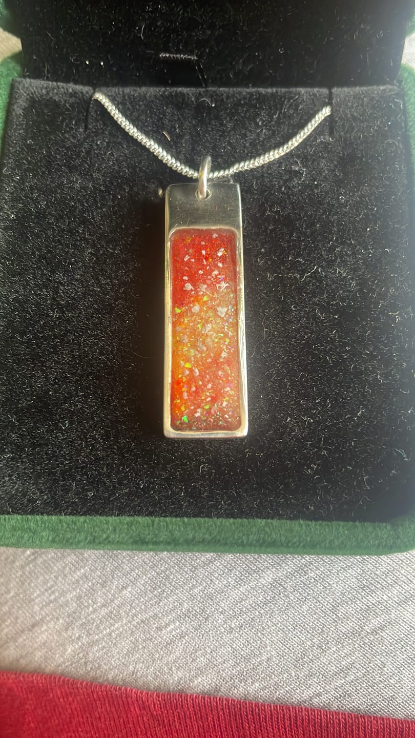 Customer photo review of Classic Bar Keepsake Pendant