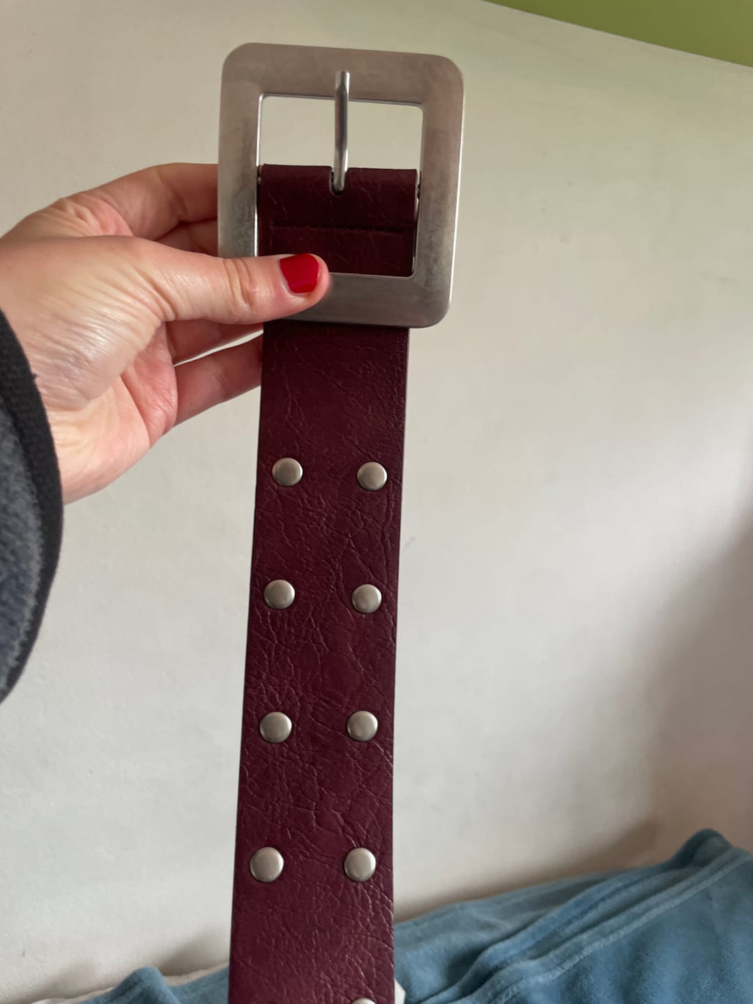 Customer photo review of Cinturón Tachas Hebilla Cuadrada Street