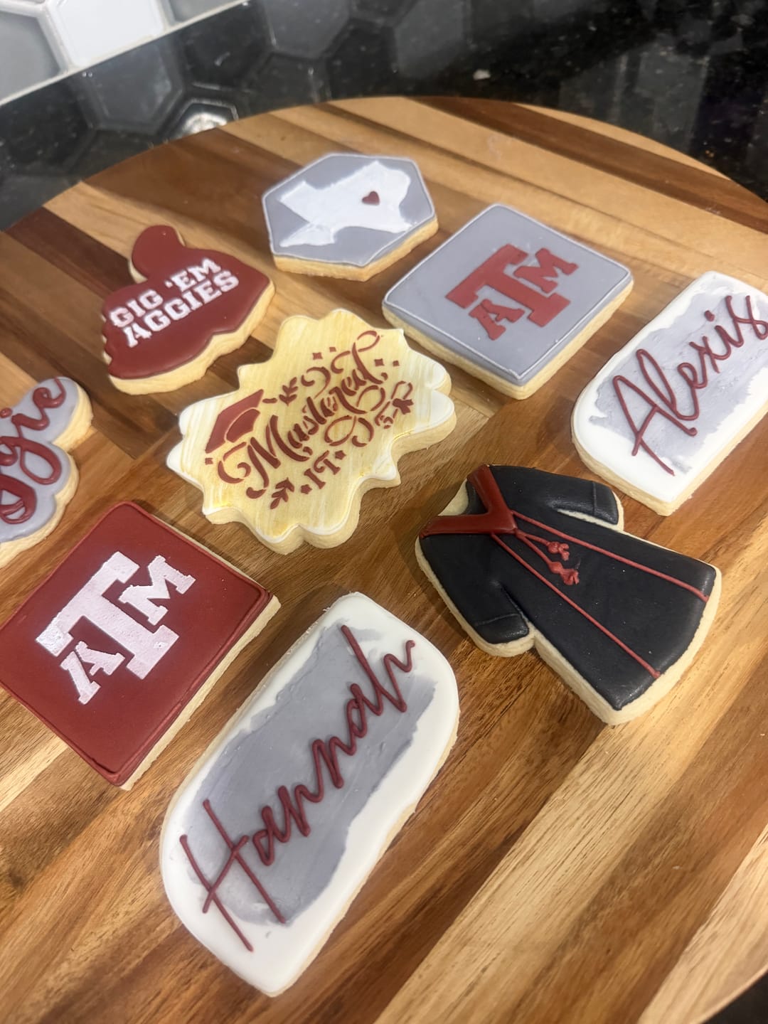 Customer photo review of Aggies Cookie Stencil Set