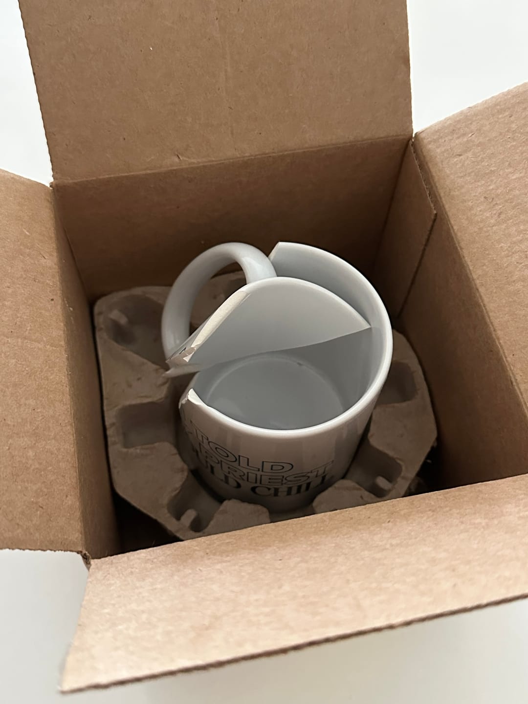 Customer photo review of I Told My Priest I Would Chill Mug