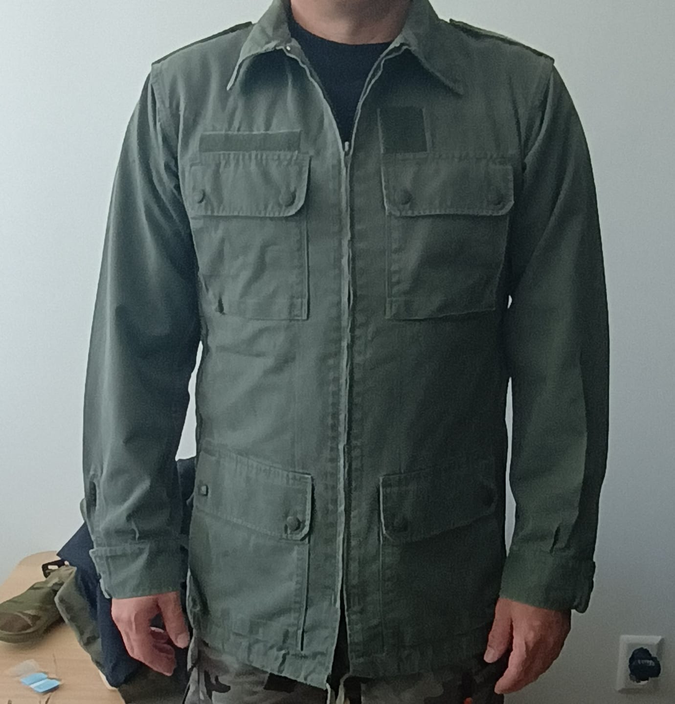 Customer photo review of Original French Military Classic Jacket Large Front Pockets Solid Olive