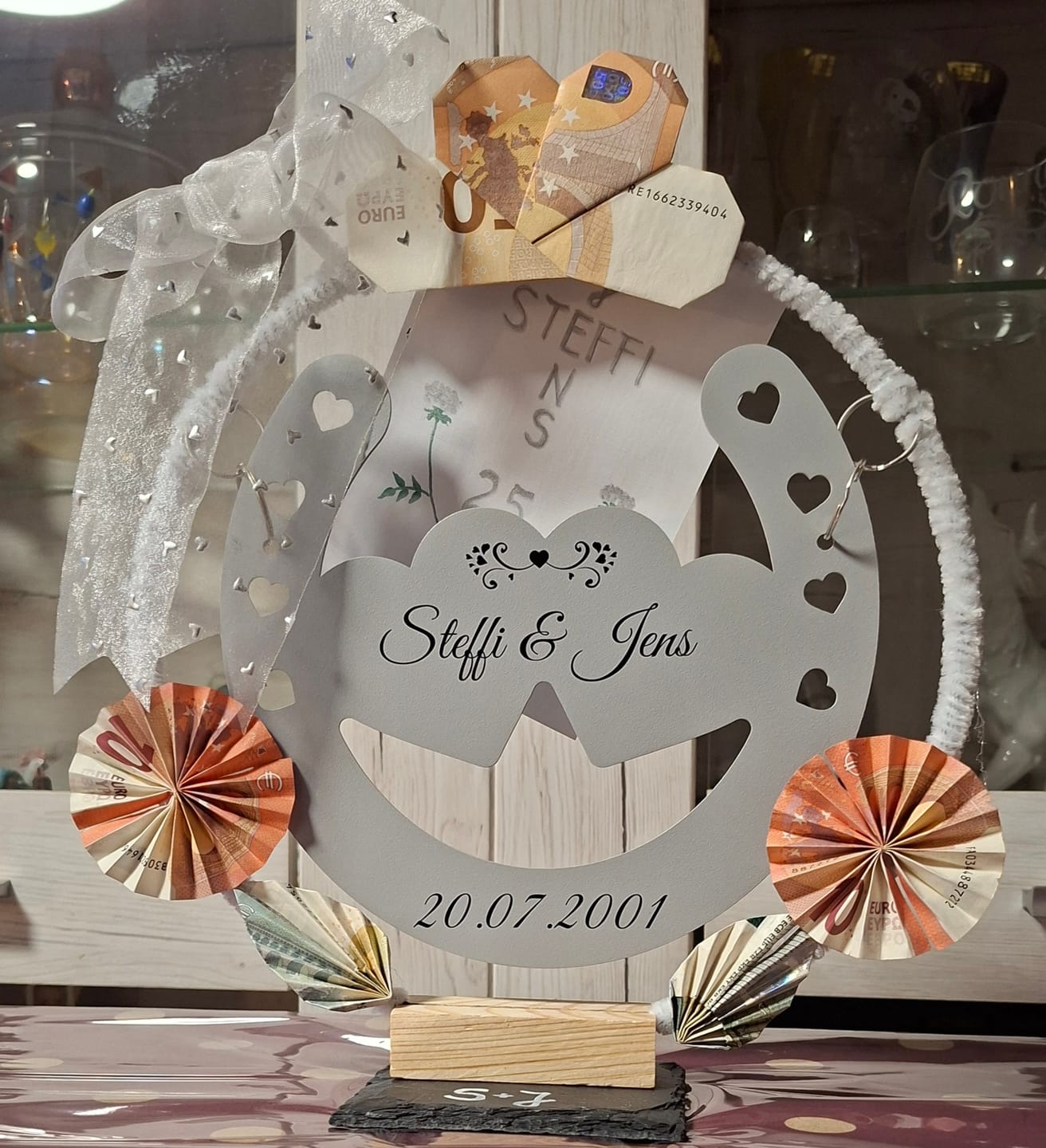 Customer photo review of Glückshufeisen aus edlem Stahl noble Design (personalisierbar) - ausgefallenes Hochzeitsgeschenk