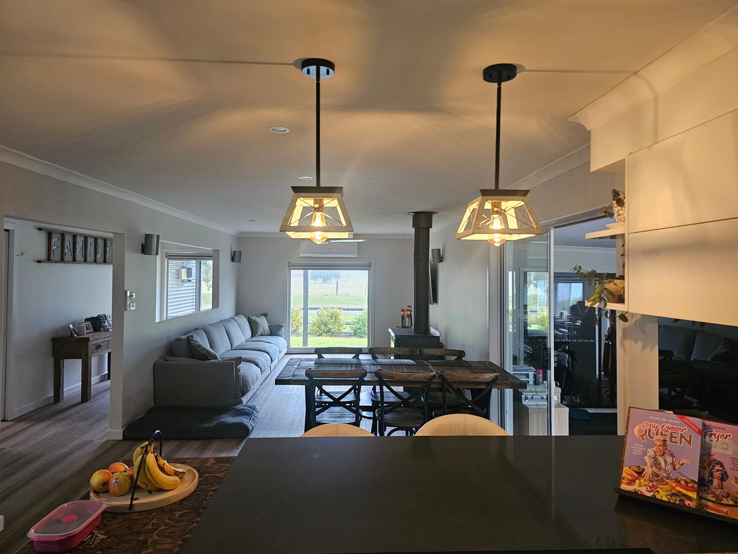 Customer photo review of Single Light Square Rustic Pendant Lighting