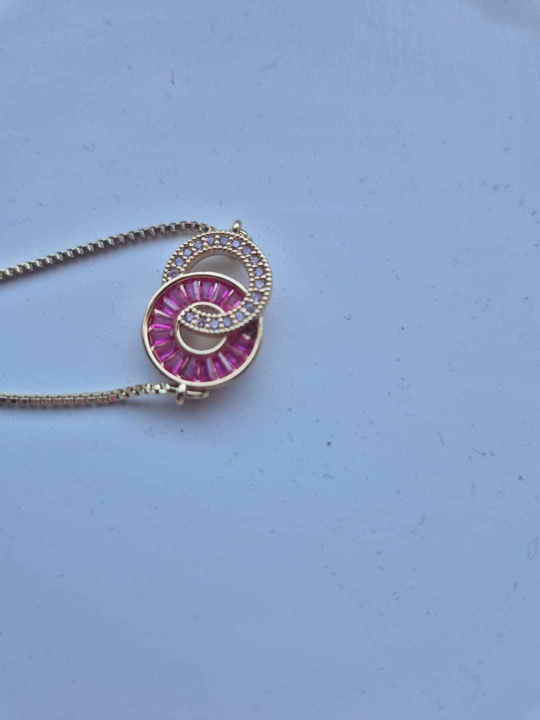 Customer photo review of Personalized Linked Birthstone Bracelet