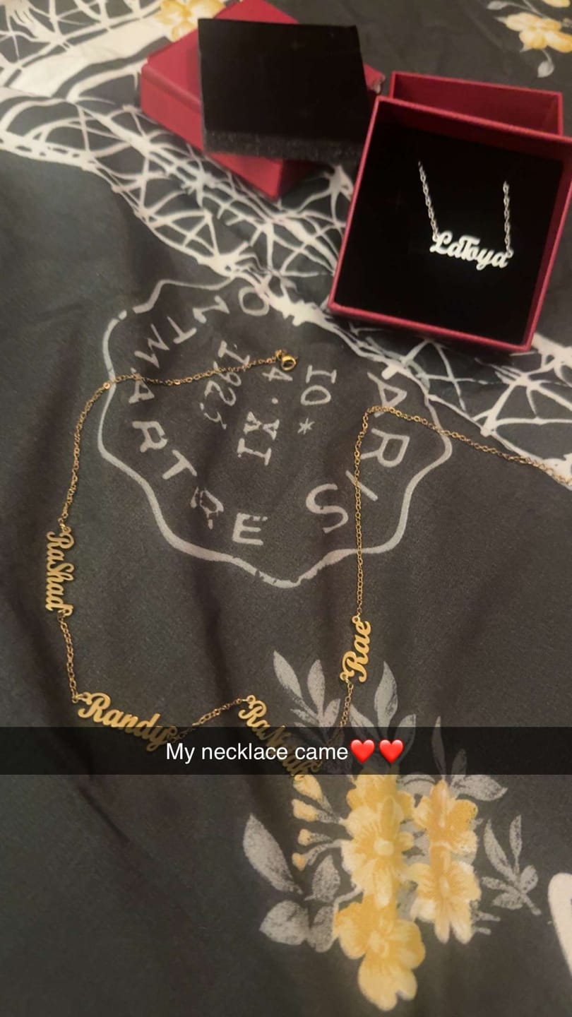 Customer photo review of The Custom Signature Name Necklace