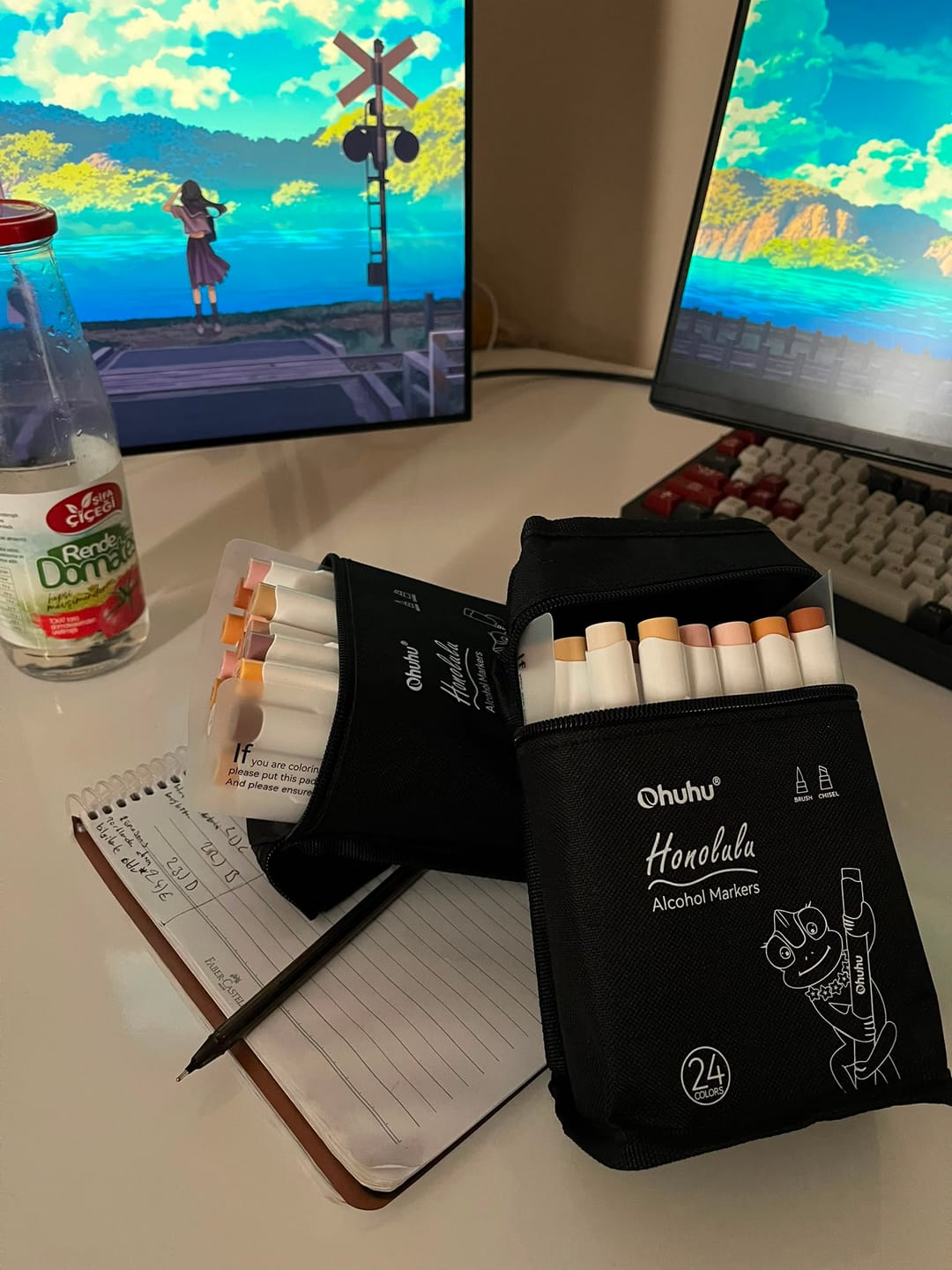 Customer photo review of Ohuhu Honolulu 24 Skin Tone Colors Dual Tips Portrait Alcohol Art Markers (New Color Codes)