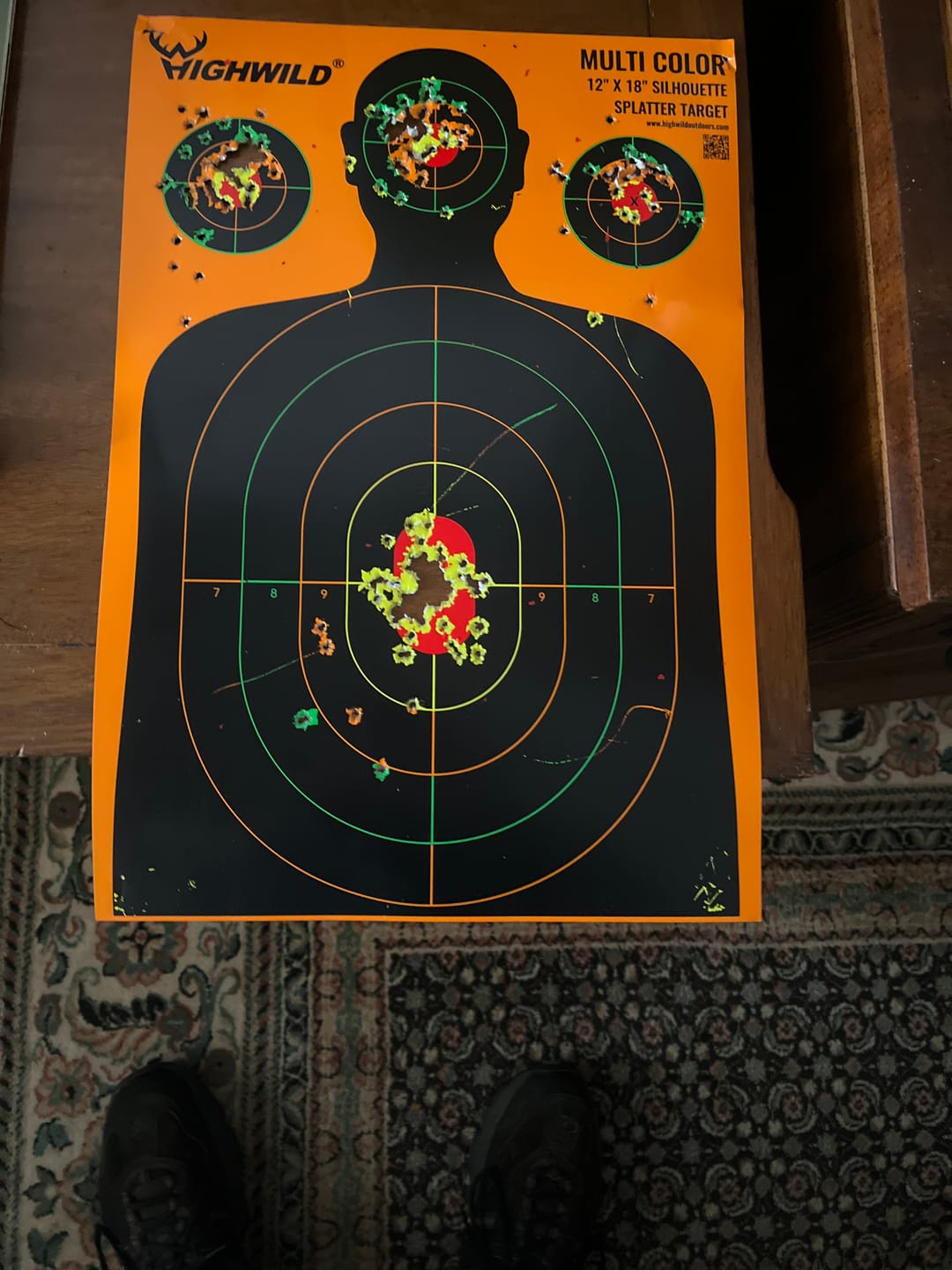 Customer photo review of Silhouette Splatter Paper Targets - Splash Effect of Multiple Colors - 12x18 Inch