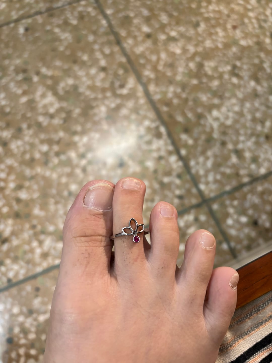 Customer photo review of Lotus Flower Toe Ring | Pure Silver Toe Ring for Women