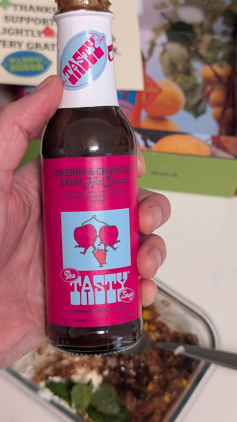 Customer photo review of The Tasty Trio 3-Pack Fruit Hot Sauce